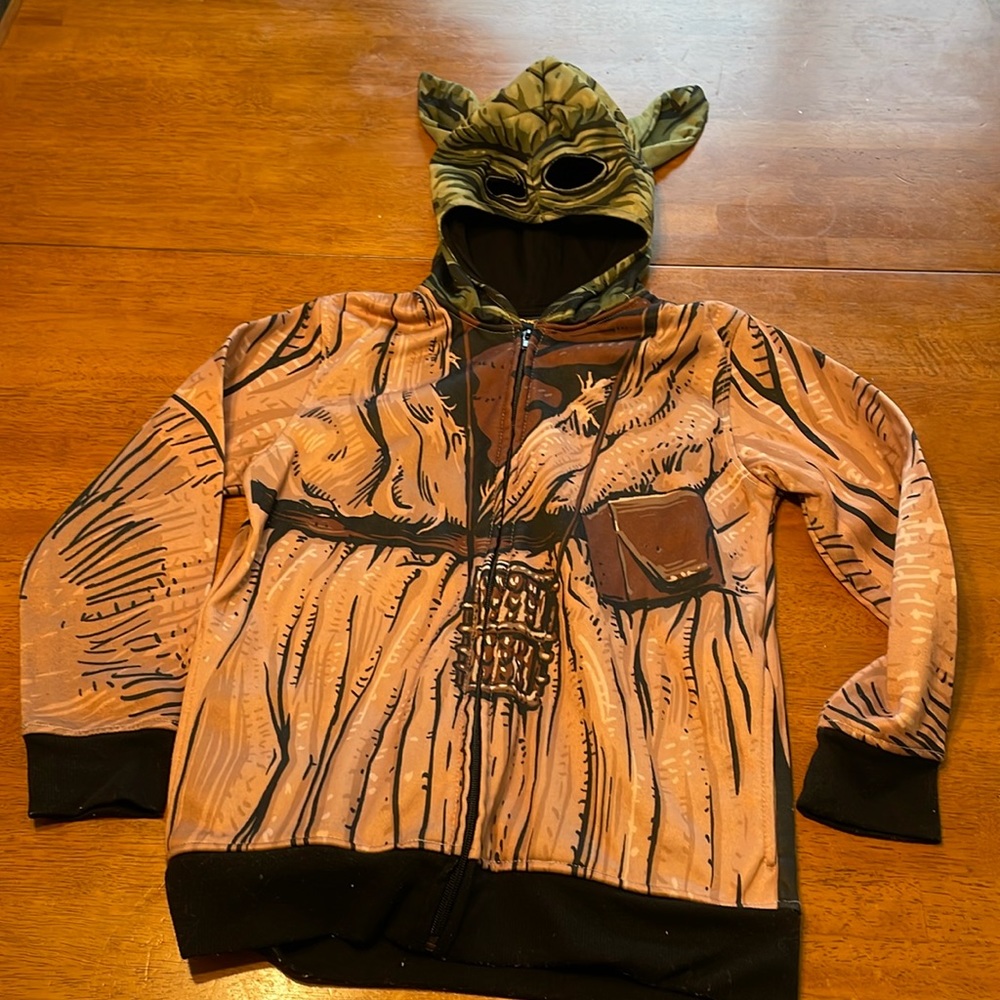 STAR WARS Yoda Kids zipper with mask Hoodie size medium